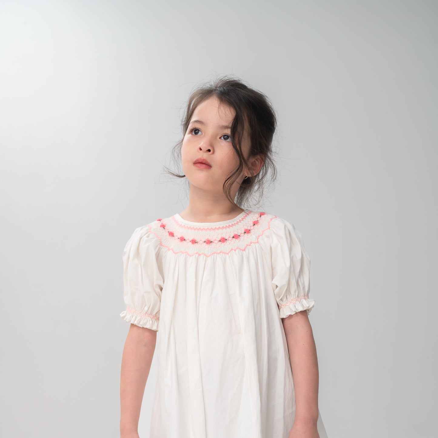 The best embroidery dress by Bion Bea, highly skilled artist create gracefull dress with pink flowers